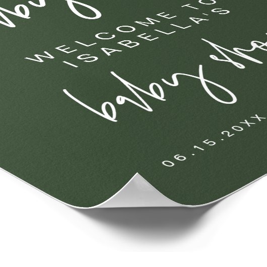 MARLO Boho Forest Green Baby shower Welcome Poster (Hoek)