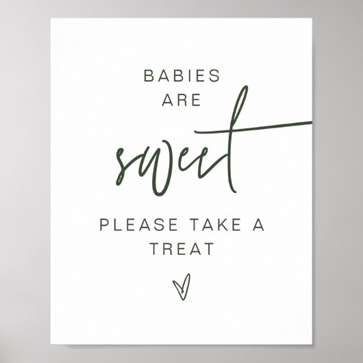 MARLO Boho Forest Green Baby's zijn zoet gebaar Poster (Voorkant)