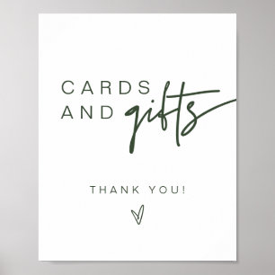 MARLO Boho Forest Green Pink Cards & Gifts Sign Poster