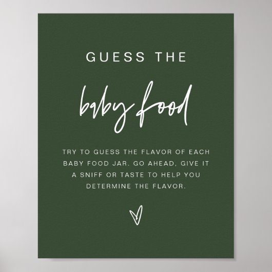 MARLO Boho Forest Green raadt het Baby-voedselspel Poster (Voorkant)