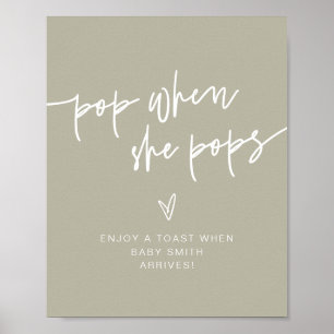 MARLO Boho Sage Green Pop als haar Poppen tekenen Poster