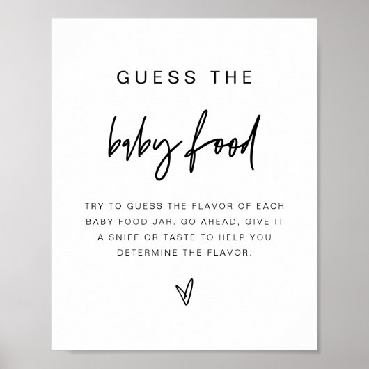 MARLO Bold Guess the Baby Food Game Poster (Devant)
