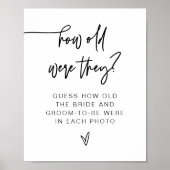 MARLO Bold Modern Hoe oud waren ze bord Poster (Voorkant)