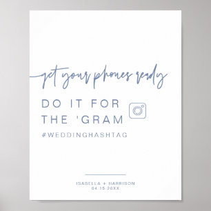 MARLO Dusty Blue Instagram Hashtag Weddenschap Poster