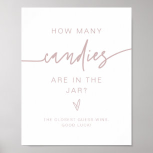 MARLO Dusty Roos Hoeveel Snoepjes Baby shower Poster