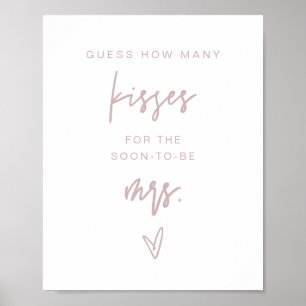 MARLO Dusty Rose Hoeveel Kusjes Bruids Game Poster