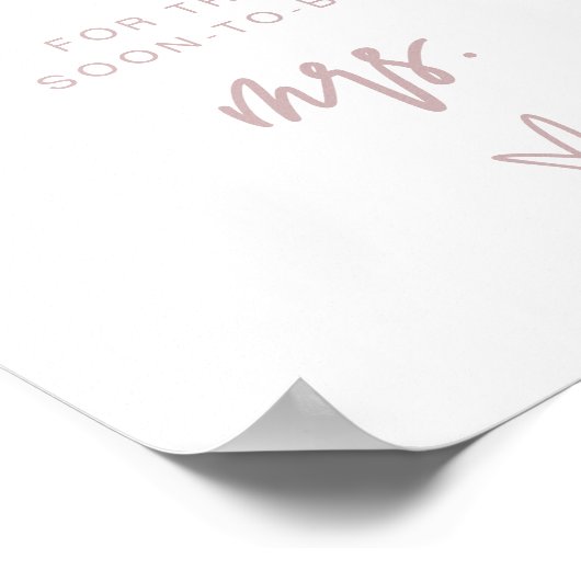 MARLO Dusty Rose Hoeveel Kusjes Bruidsfeest Spel Poster (Hoek)