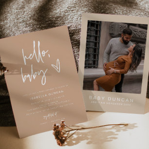 MARLO Modern Bohemian Earth Tone Baby shower Kaart