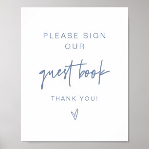 MARLO Modern Boho Dusty Blue Guestbook Poster