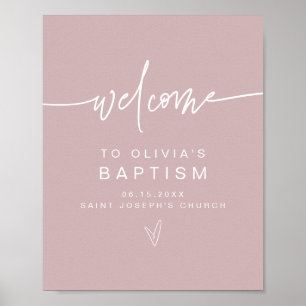 MARLO Modern Boho Dusty Roos Baptism Welkom Poster