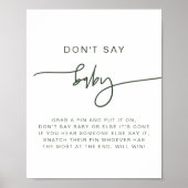 MARLO Modern Boho Forest Green zegt niet dat je Ba Poster (Voorkant)