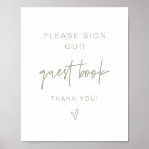 MARLO Modern Boho Saliegroen Guestbook Bord Poster