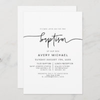 MARLO Modern Bold Contemporary Baptism Invitation