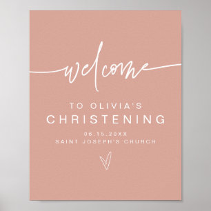 MARLO Moderne Roze Doop Welkom Poster