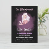 Marmaid à queue de cuivre noir Invitations d'anniv (Debout devant)
