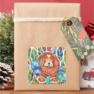 MARMALADE MISS Chow hond Vierkante Sticker