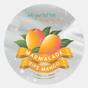 Marmalade Ripe Mango Jam Ronde Sticker Label