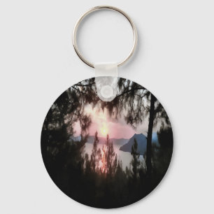 Marmaris Sunset omgevormd door palmbomen Sleutelhanger
