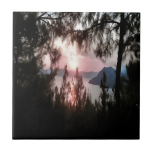 Marmaris Sunset omgevormd door palmbomen Tegeltje