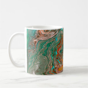 Marmeerbare abstracte acrylachtergrond. Marbling A Koffiemok