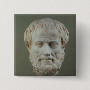 Marmeerhoofd Aristoteles Vierkante Button 5,1 Cm