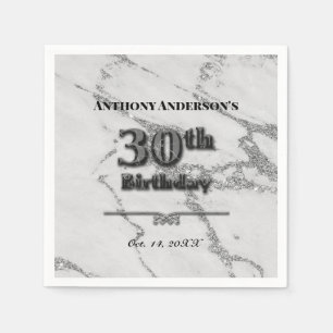 Marmer 30th Birthday Party Servet