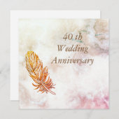 Marmer 40th Wedding Jubileum Uitnodiging (Voorkant / Achterkant)