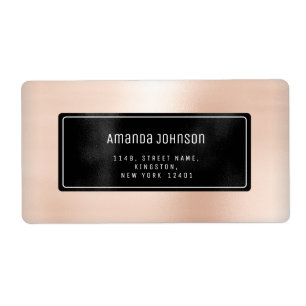 Marmer Abstract Zwart Metalen Roos RSVP Blush Inge Etiket