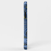 Marmer Abstract Zwemelen Blauw Zwart Glitter Case-Mate iPhone Case (Achterkant/rechts)