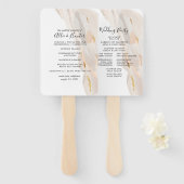 Marmer Abstracte bruiloft programma fan Handwaaier (Voorkant en achterkant)