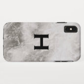 Marmer Achtergrond met Monogram Case-Mate iPhone Case (Achterkant (horizontaal))