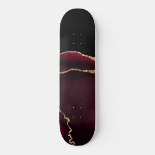 Marmer Agaat Chic Zwart Paars Goud Glitter Skateboard