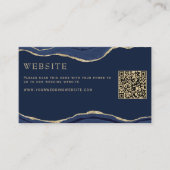 Marmer Agate Gold Glitter Wedding Website QR Informatiekaartje (Voorkant)