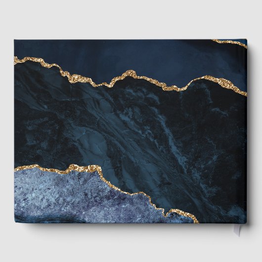 Marmer Agate Graduation Party (Scheepsblauwe goudm Gastenboek (Achterkant)