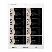 Marmer agate professioneel zwart-wit etiket (Full Sheet)