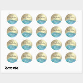 Marmer agate turquoise script body label (Vel)