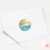 Marmer agate turquoise script body label (Envelop)