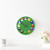Marmer Ball Green Felt Pool Clock Ronde Klok (Huis)
