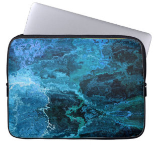 Marmer - Blauwe laptophoes Laptop Sleeve