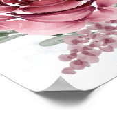 Marmer Bourgogne Roos Moslim Islamitisch Bruiloft Poster (Hoek)