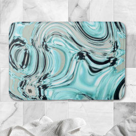 marmer chic swirls mint oceaanwater zee aqua blue  badmat