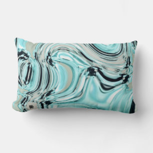 marmer chic swirls mint oceaanwater zee aqua blue  kussen