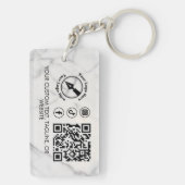 Marmer Custom Logo QR Social Marketing Notaris Sleutelhanger (achterkant)