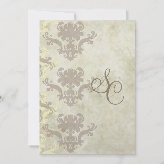  marmer/Damask Wedding Invitations Kaart (Voorkant)