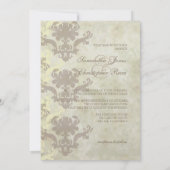  marmer/Damask Wedding Invitations Kaart (Achterkant)