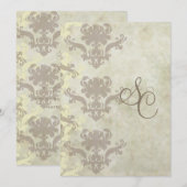  marmer/Damask Wedding Invitations Kaart (Voorkant / Achterkant)