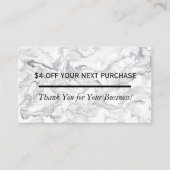 Marmer Discount Loyalty Visitekaartje (Voorkant)