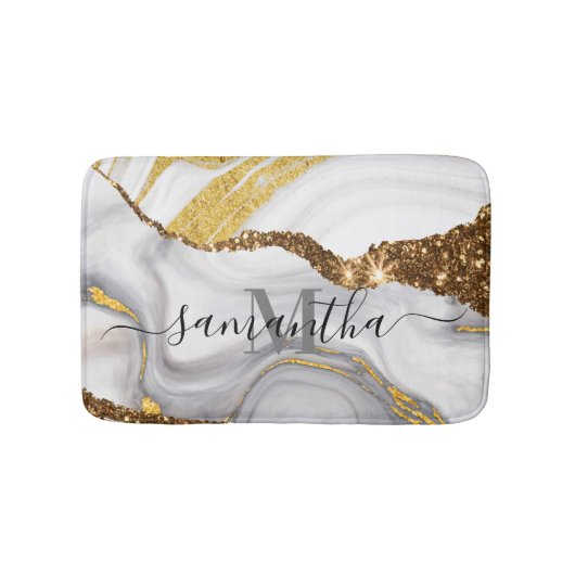 Marmer en Glitter Badmat (Voorkant)