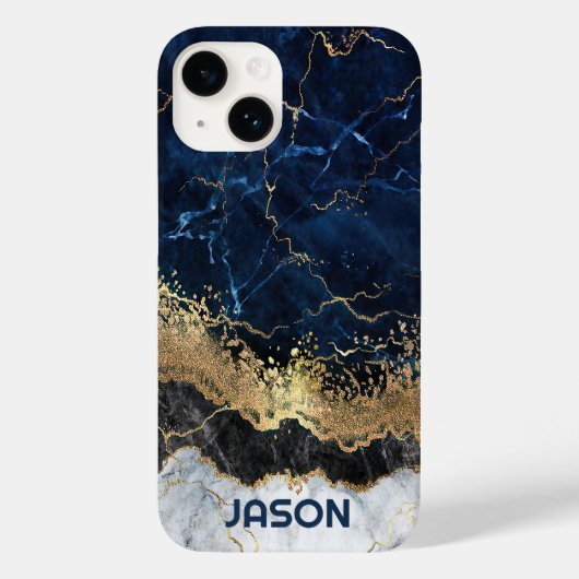 Marmer en Glitter Case-Mate iPhone Case (Achterkant)