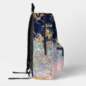 Marmer en glitter girly monogram bedrukte rugzak (Links)